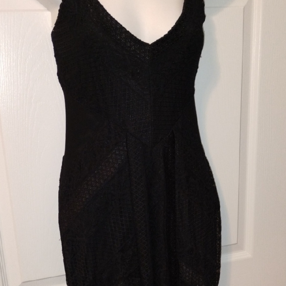 Guess Black Lace Mini Body Con Dress